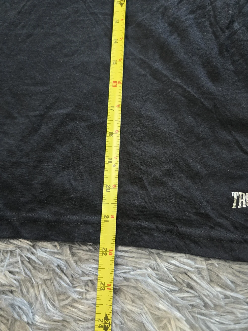 True Religion Men's Black V-Neck Tee with Silver Logo Accents Size Large